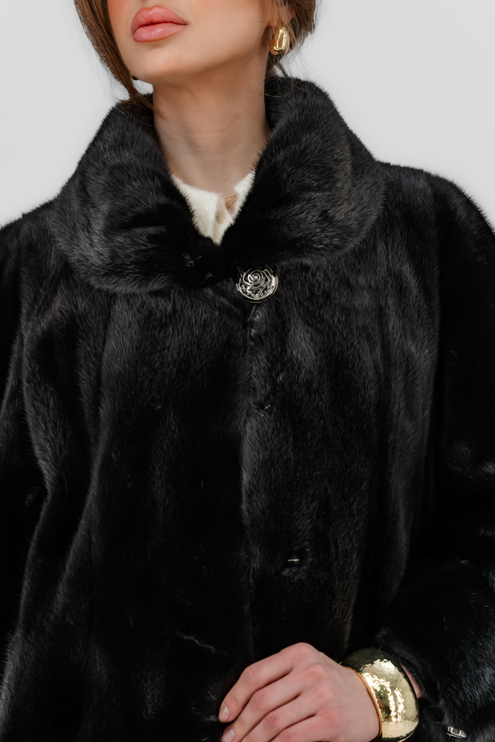 Черная норковая шуба Lama